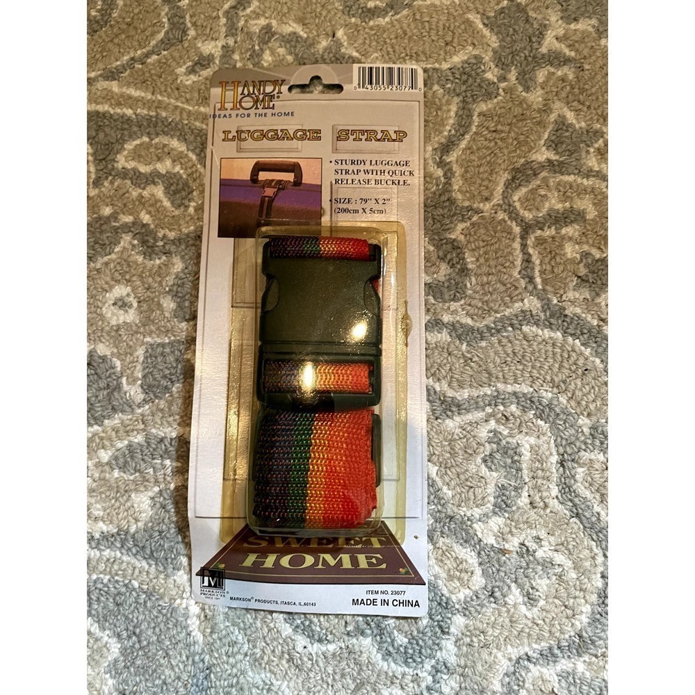 TWO Vintage Rainbow Luggage Straps NIP New Vintage 1980s